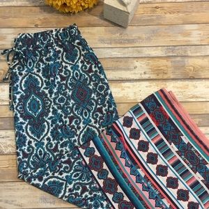 Faded Glory teal and coral paisley maxi skirt sz L
